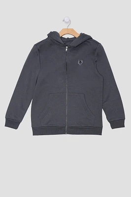 Zoo York Youth Embroidered Logo Zip-Up Hoodie - /