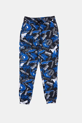 Zoo York Youth NYC Graffiti Fleece Jogger - Blue /