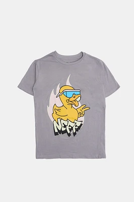 Neff Youth Fire Duck T-Shirt - Dark Grey /