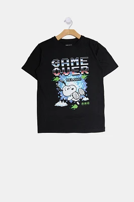 Youth Snoopy Game Over T-Shirt - Black /