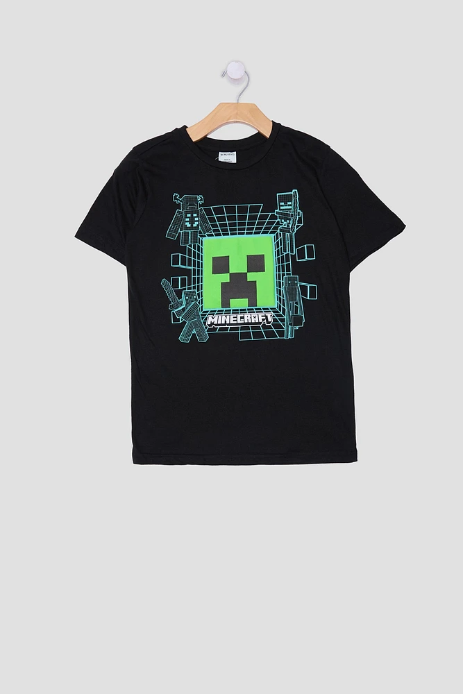 Youth Minecraft Cube T-Shirt - Black /