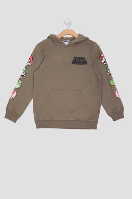 Youth Super Mario Hoodie - Dark Green /