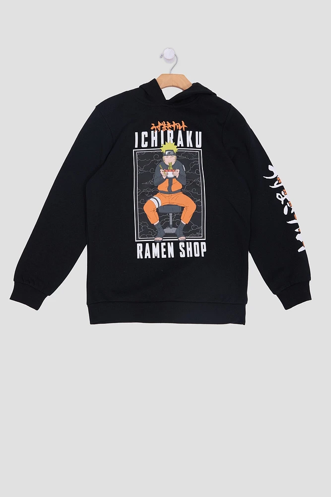 Youth Naruto Ramen Shop Hoodie - Black /