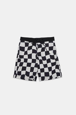 Arsenic Youth 8" Checkered Boardshorts - Black /