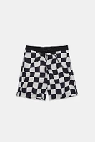 Arsenic Youth 8" Checkered Boardshorts - Black /