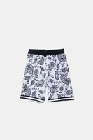 Arsenic Youth Allover Bandana Print Fleece Shorts - /