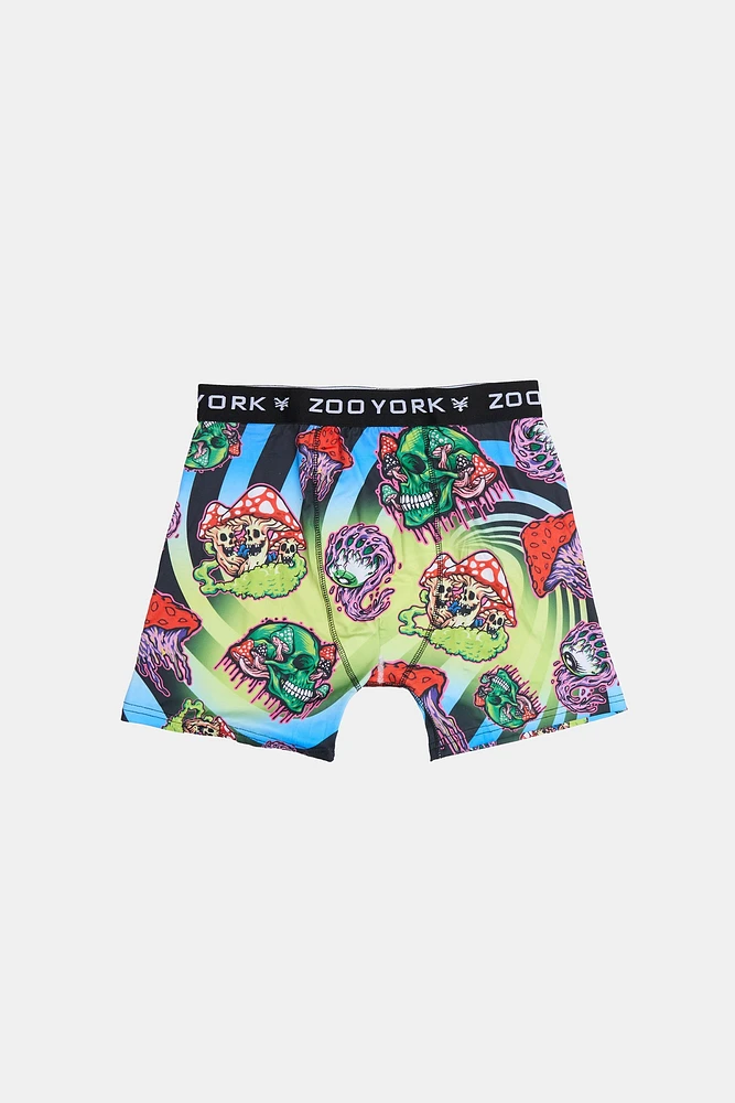 Zoo York Youth Skulls & Mushrooms Boxer Brief - Purple /