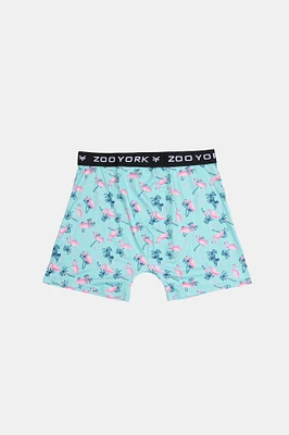 Zoo York Youth Pink Flamingo Print Boxer Brief - Green /