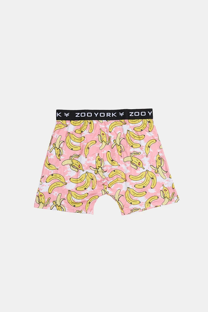 Zoo York Youth Banana Print Boxer Brief - Pink /