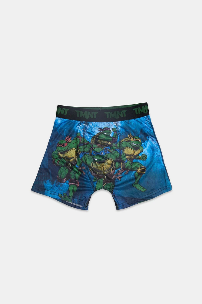 Youth TMNT Allover Print Boxer Brief - Green /