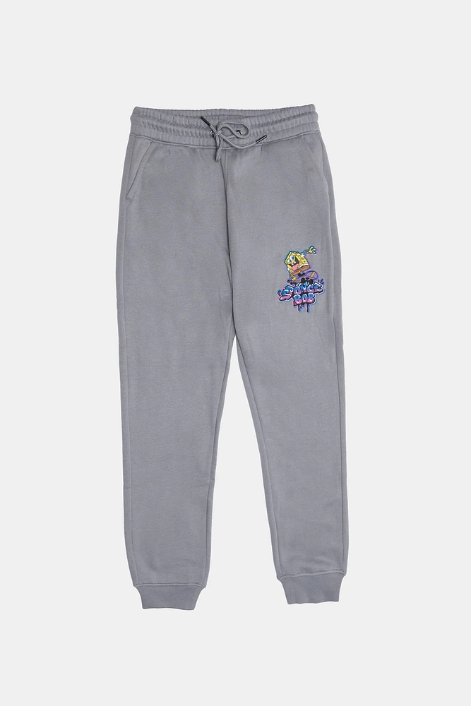 Youth SpongeBob Skater Fleece Jogger - Dark Grey /