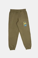 Youth Minions Graphic Sweatpant - Dark Green /