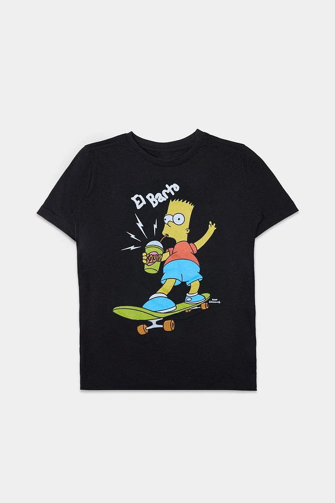 Youth El Barto Graphic T-Shirt - Black /