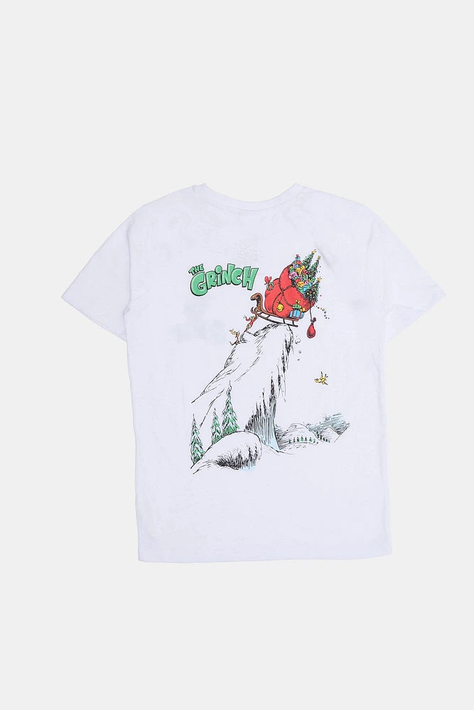 Youth The Grinch Graphic T-Shirt - White /