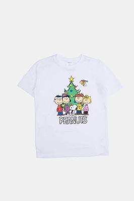 Youth Peanuts Christmas Graphic T-Shirt - White /