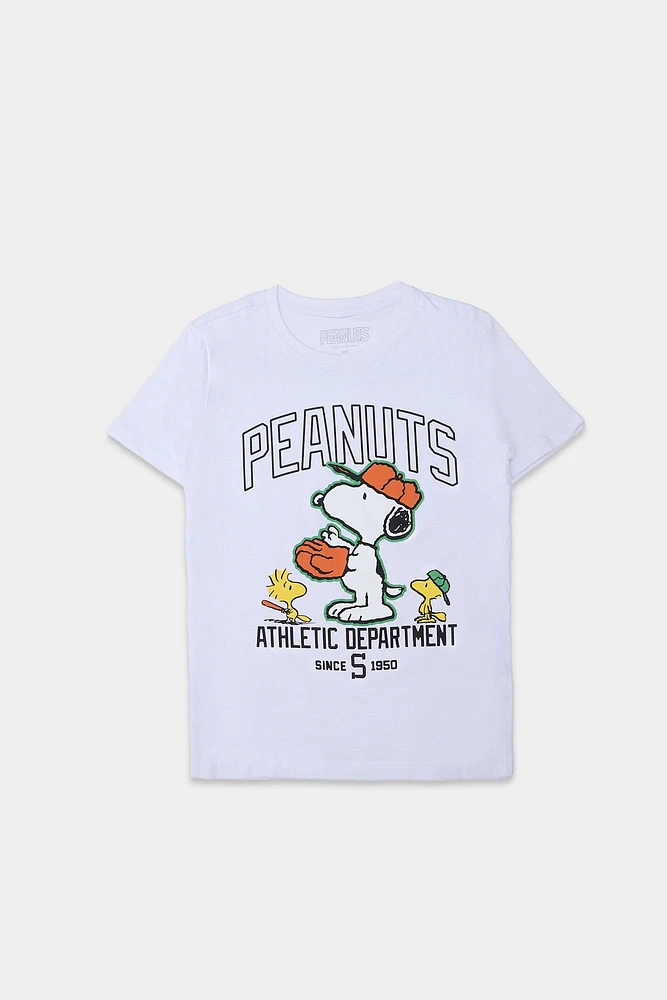 Youth Peanuts Athletic Department T-Shirt - White /
