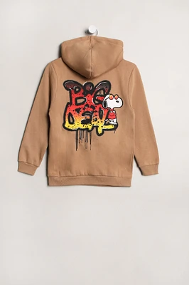 Youth Snoopy Graffiti Hoodie - Tan /