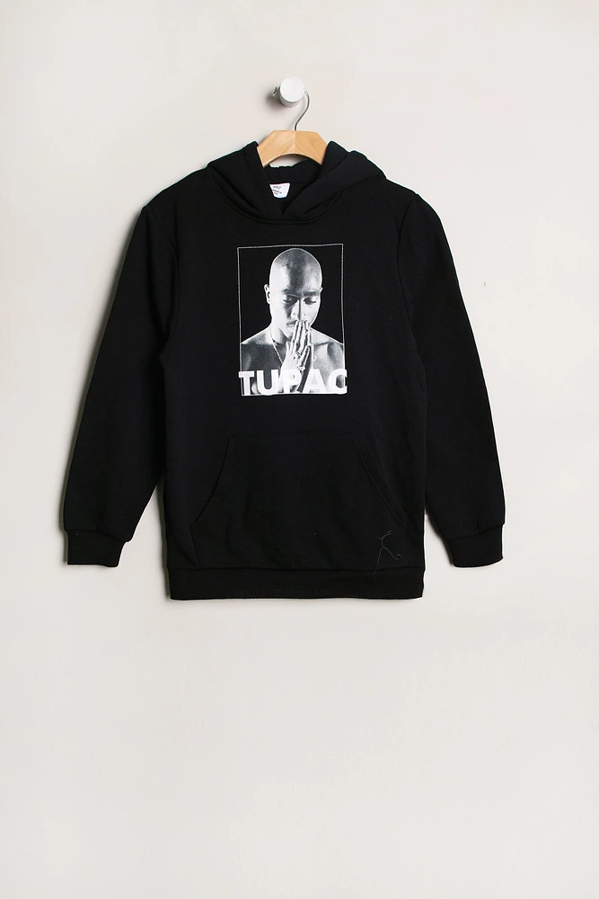 Youth Tupac Portrait Hoodie - Black /