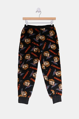 Youth Chucky Graphic Pajama Bottoms - Black /