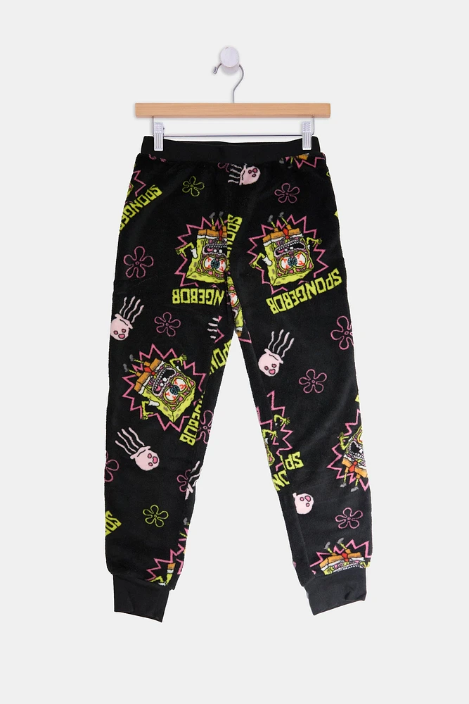 Youth SpongeBob SquarePants Pajama Bottoms - Black /