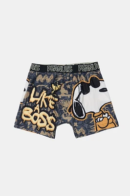 Youth Peanuts Snoopy Like A Boss Boxer Brief - Yellow /