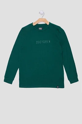 Zoo York Youth Tonal Embroidered Long Sleeve - Green /