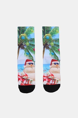 Zoo York Youth Holiday Print Crew Socks - Red / O/S