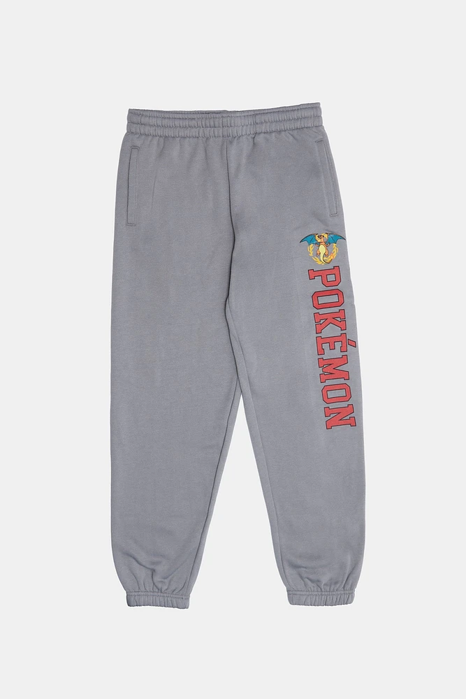 Youth Pokémon Graphic Varsity Sweatpant - Heather Grey /