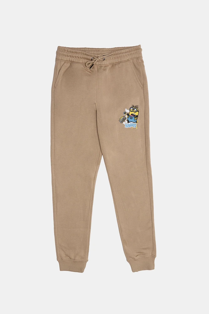 Youth Fleece Minions Jogger - Tan /