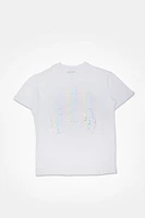 Womens Care Bears Rainbow Foil Boyfriend Tee - White /