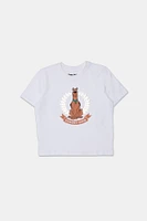 Womens Scooby-Doo Foil Baby Tee - White /