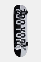 Zoo York Black & White Split Logo Skateboard 8" - Black with White / 8