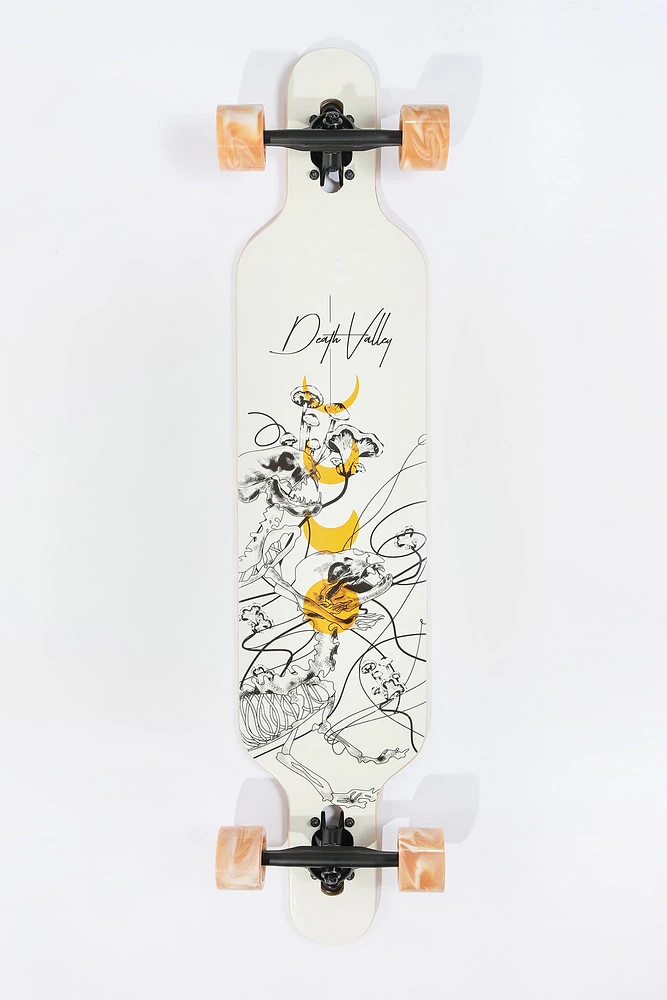 Death Valley Dino Skeleton Longboard 42" - White / 42