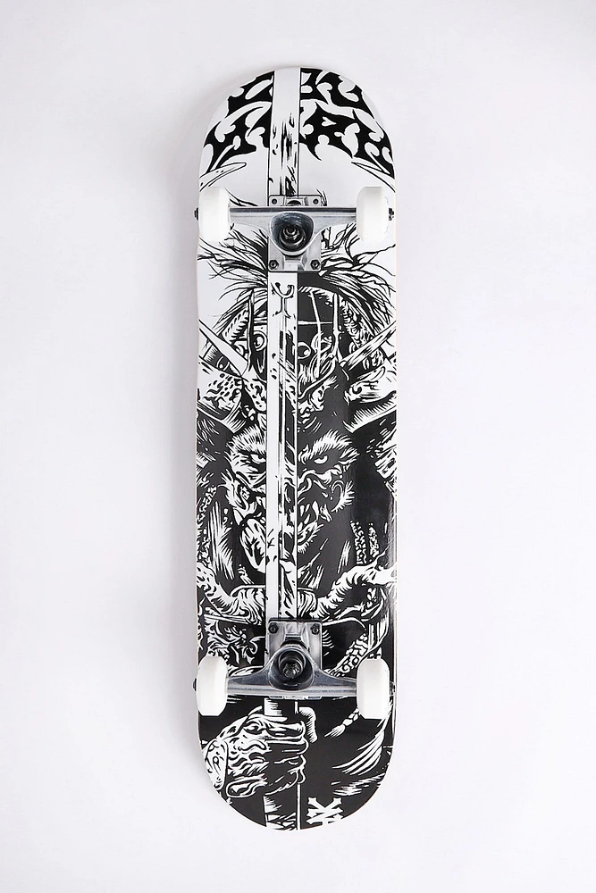 Zoo York Beast Warrior Skateboard 8" - Black with White / 8
