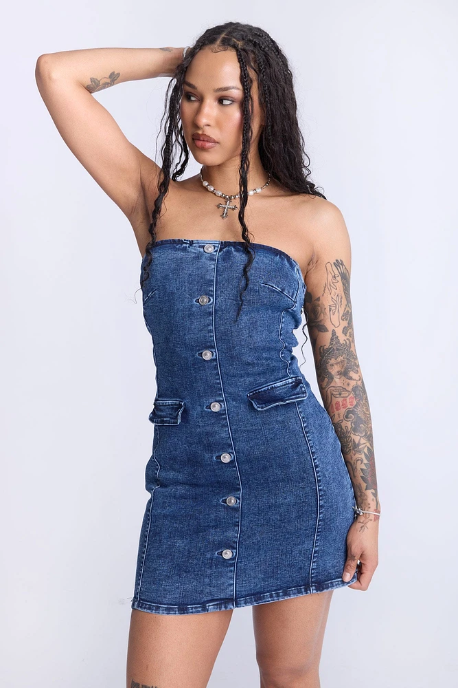 Tube Mini Dress - Blue /