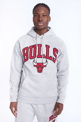 Mens Chicago Bulls Grey Melange Hoodie - Light /