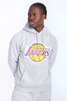 Mens LA Lakers Grey Melange Hoodie - Light /