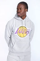 Mens LA Lakers Grey Melange Hoodie - Light /