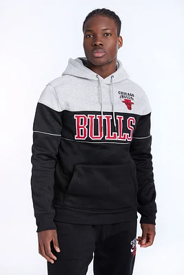 Mens Chicago Bulls Colour Block Hoodie - Black /