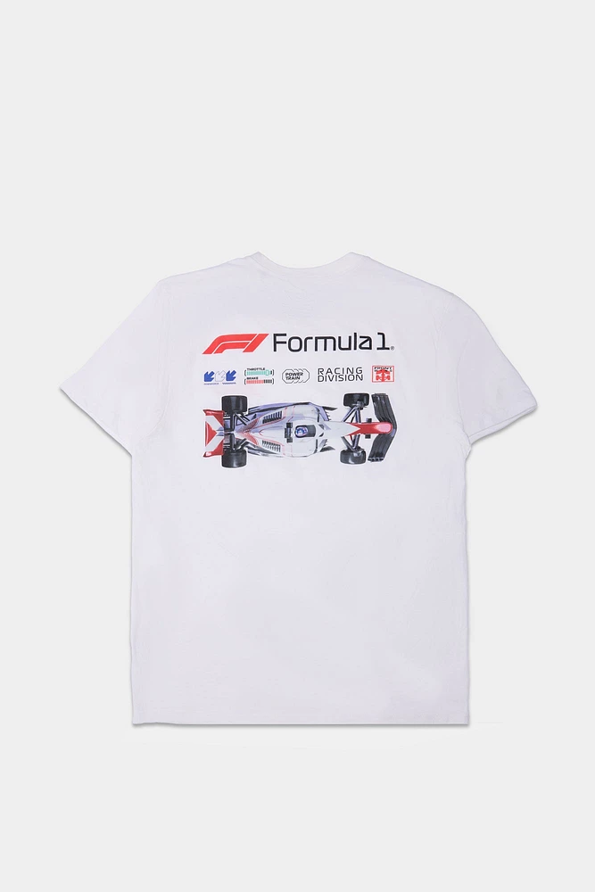 Mens Formula 1 Racing Division T-Shirt - White /