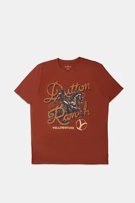 Mens Yellowstone Dutton Ranch T-Shirt - Brown /