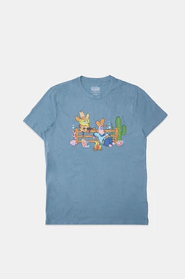 Mens SpongeBob Cowboys T-Shirt - Blue /