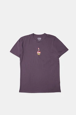 Mens Patrick Embroidered T-Shirt - Purple /