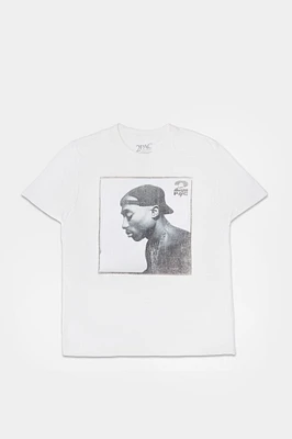 Mens Tupac Portrait T-Shirt - White /