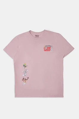 Mens Looney Tunes Graphic T-Shirt - Mauve /