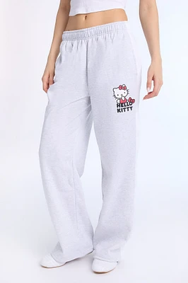 Hello Kitty Bow Wide Leg Sweatpant - Heather Grey /