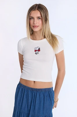 Snoopy Graphic Baby Tee - Cream /