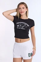 Cinnamoroll Graphic Baby Tee - Black /