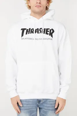Thrasher Skateboard Magazine White Hoodie - /