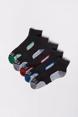 Zoo York Mens 5-Pack Ankle Socks - Black / O/S